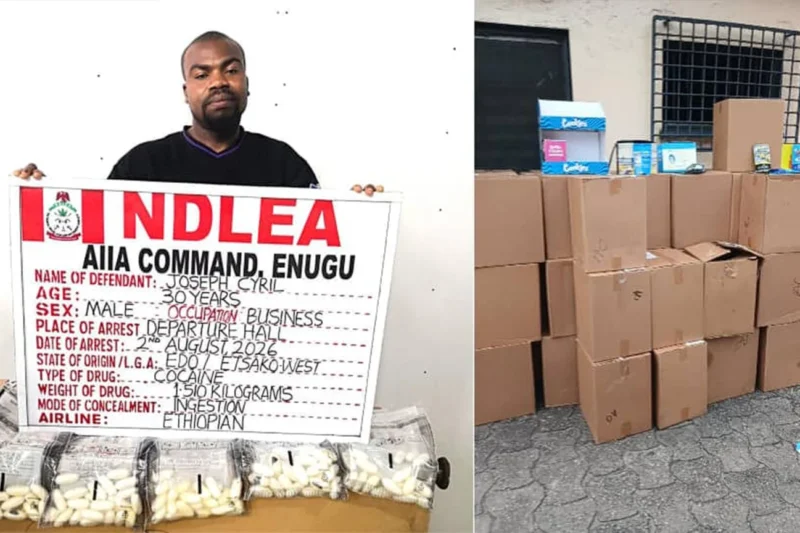Italy-Based Businessman Excretes 98 Cocaine Wraps at Enugu Airport