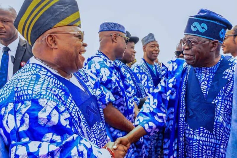VIDEO: Moment Adeleke Drags Pres. Tinubu To Dance Floor At APC Campaign Inauguration
