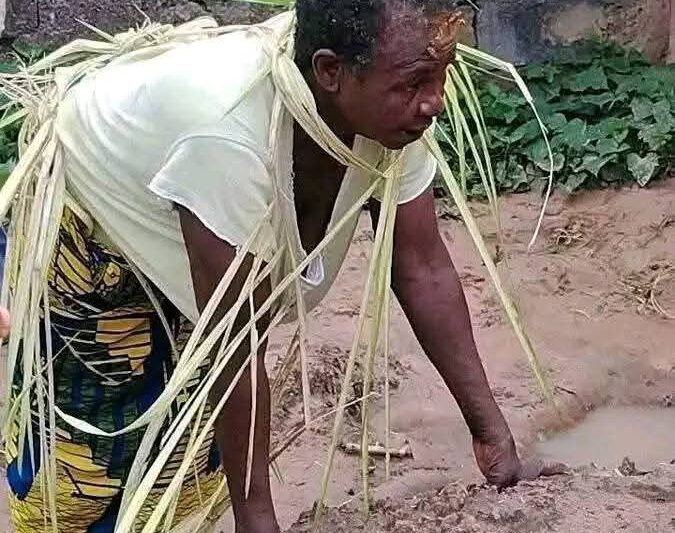 PHOTOS: Elderly Woman Accused of Witchcraft Beaten, Forced to Eat Faeces in Enugu
